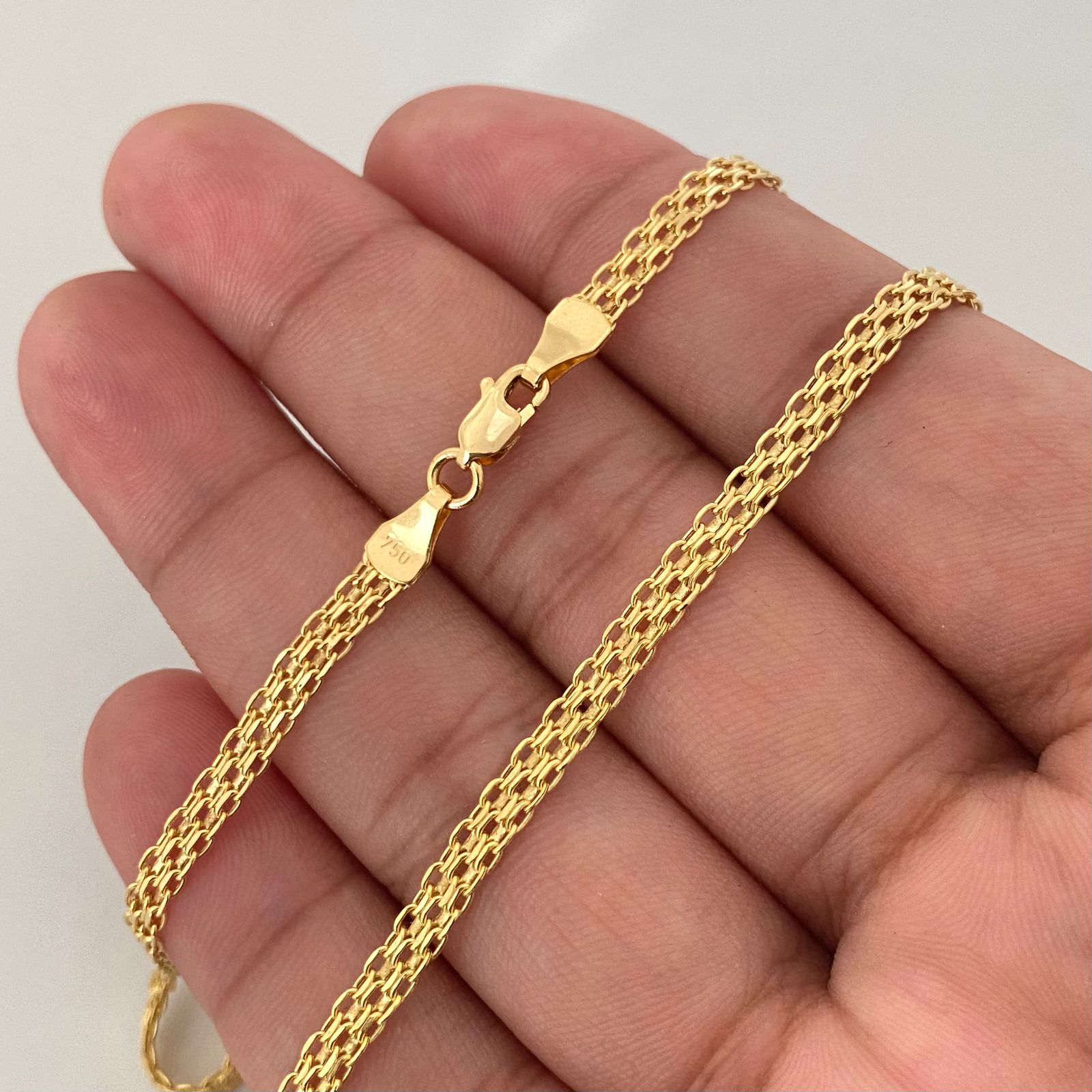 Cadena It china doble carril Oro amarillo 18k +1 / 5,65 Gr / 3,3 mm / 60 Cm